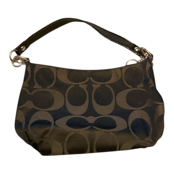 Vintage Y2K Coach Poppy Shoulder bag with signature C design in black on black - Picture 2 of 7